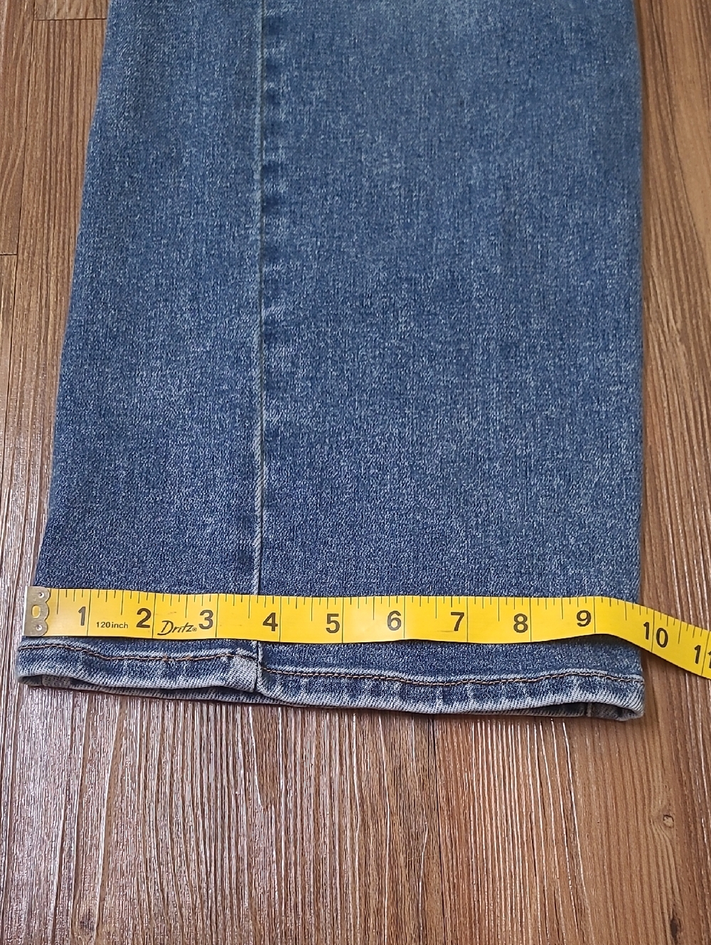 RISEN Straight Leg High-Rise Jeans in Distressed Blue61%cotton used good.9/29. - Picture 8 of 15